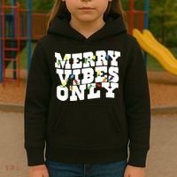 Merry Vibes Only Christmas Light Kids Hoodie thumb 3