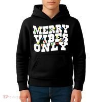 Merry Vibes Only Christmas Light Kids Hoodie thumb 4