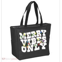 Merry Vibes Only Christmas Light Tote Bag thumb 2