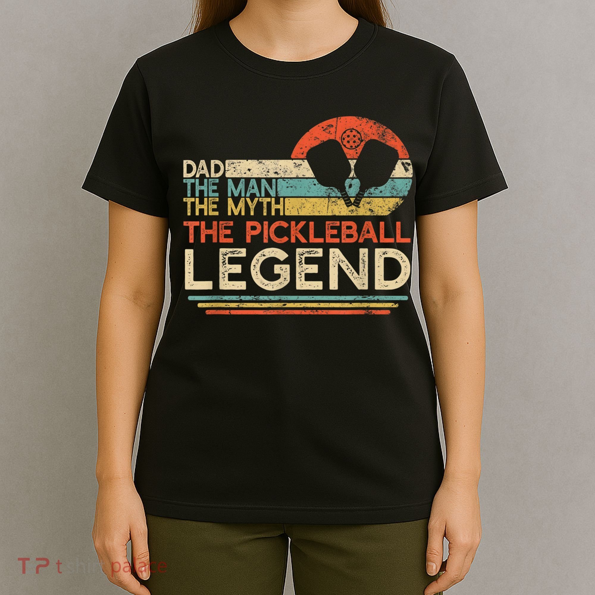 Men Vintage Pickleball Dad The Man The Myth The Legend T-Shirt