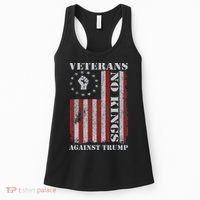 Military Veterans Protest USA Flag No Kings America Protest Gift Women's Tank Top thumb 0