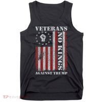 Military Veterans Protest USA Flag No Kings America Protest Gift Tank Top thumb 0