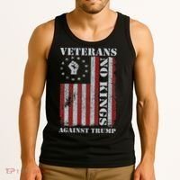 Military Veterans Protest USA Flag No Kings America Protest Gift Tank Top thumb 3