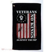 Military Veterans Protest USA Flag No Kings America Protest Gift Golf Towel thumb 0