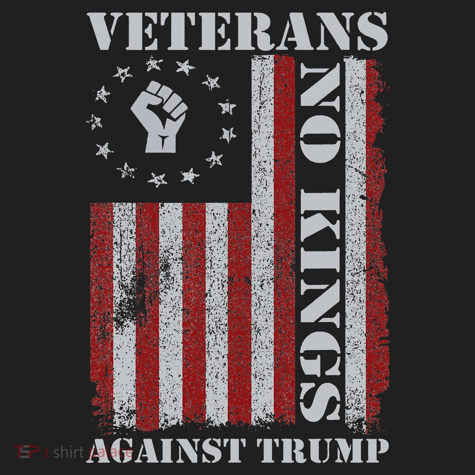 Military Veterans Protest USA Flag No Kings America Protest Gift Golf Towel
