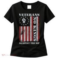 Military Veterans Protest USA Flag No Kings America Protest Gift Women's T-Shirt thumb 0