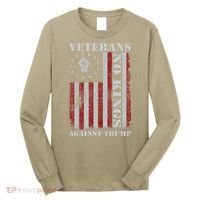 Military Veterans Protest USA Flag No Kings America Protest Gift Long Sleeve Shirt thumb 0