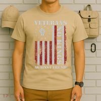 Military Veterans Protest USA Flag No Kings America Protest Gift T-Shirt thumb 6