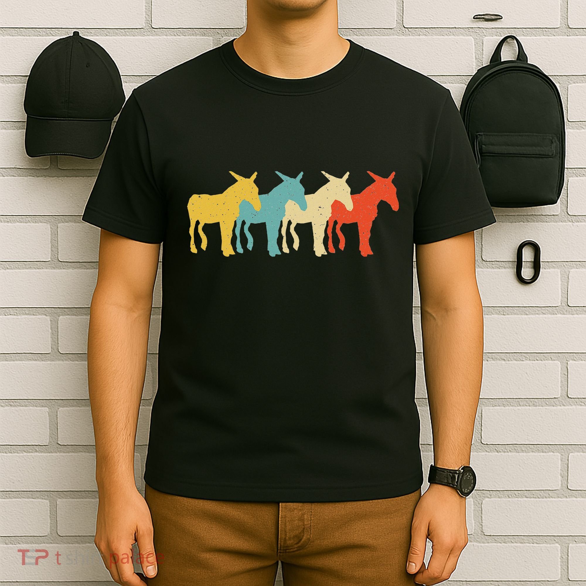 Mule Vintage Retro Donkey Horse Hybrid Lover 60s 70s T-Shirt