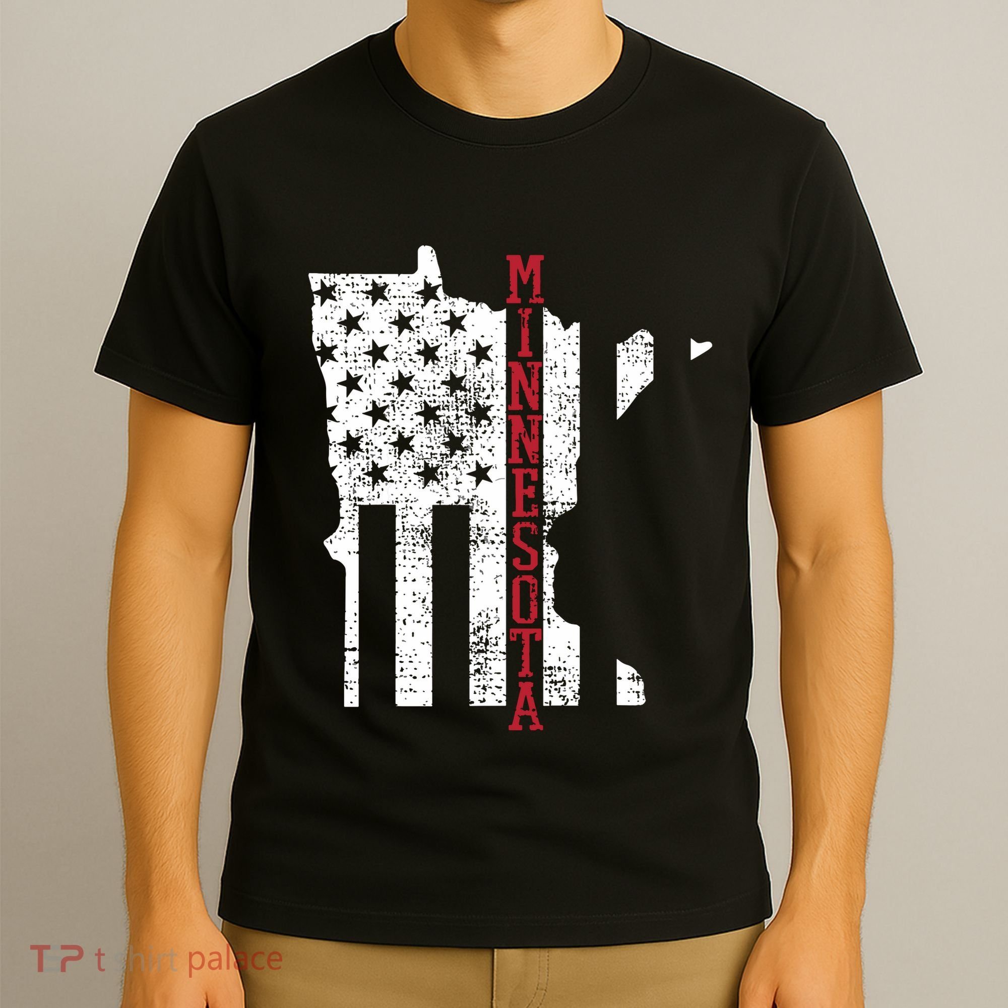 Minnesota Vintage Retro Usa Flag America Merica 4th Of July T-Shirt