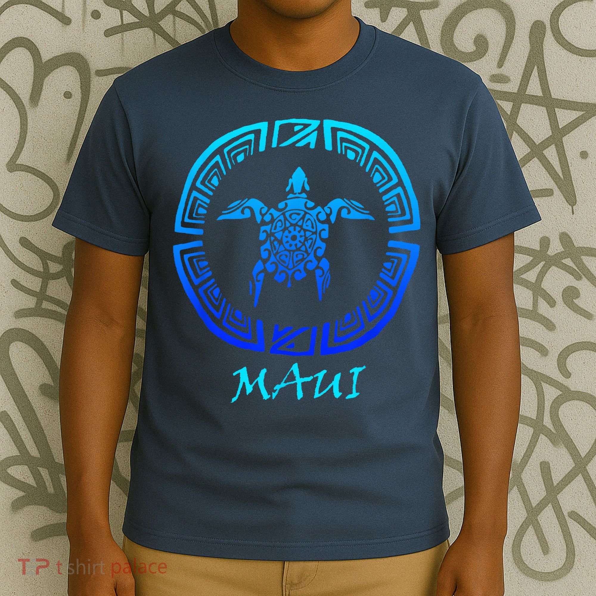 Maui Vintage Retro Tribal Sea Turtle Throwback T-Shirt