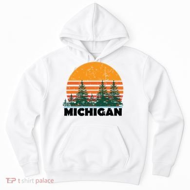 Michigan Vintage Retro Sunset Mi State Gift Hoodie