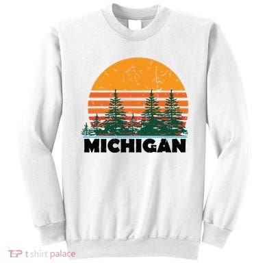 Michigan Vintage Retro Sunset Mi State Gift Sweatshirt