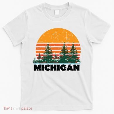 Michigan Vintage Retro Sunset Mi State Gift T-Shirt