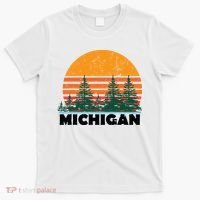 Michigan Vintage Retro Sunset Mi State Gift T-Shirt thumb 0