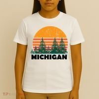 Michigan Vintage Retro Sunset Mi State Gift T-Shirt thumb 4