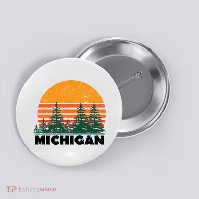 Michigan Vintage Retro Sunset Mi State Gift Button