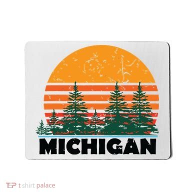 Michigan Vintage Retro Sunset Mi State Gift Mousepad