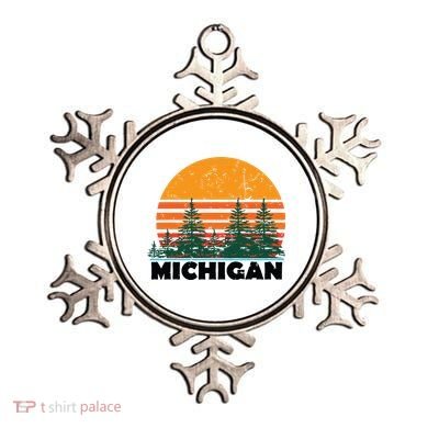 Michigan Vintage Retro Sunset Mi State Gift Ornament