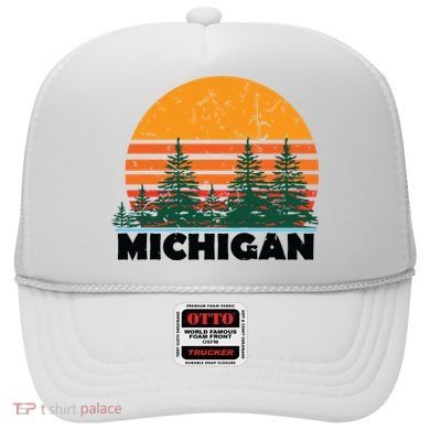 Michigan Vintage Retro Sunset Mi State Gift Hat
