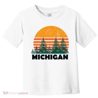 Michigan Vintage Retro Sunset Mi State Gift Toddler T-Shirt