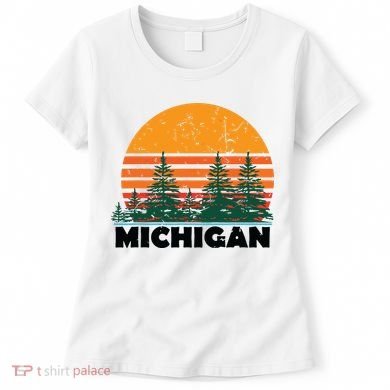 Michigan Vintage Retro Sunset Mi State Gift Women's T-Shirt