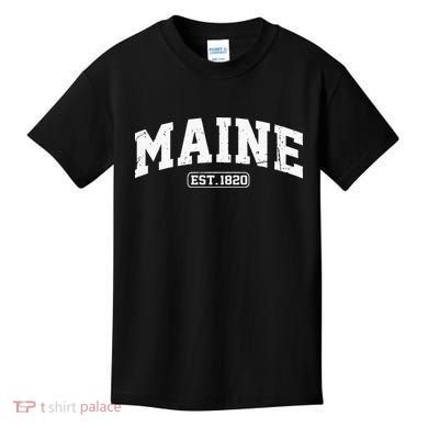 Maine Vintage State Athletic Style Swea Kids T-Shirt