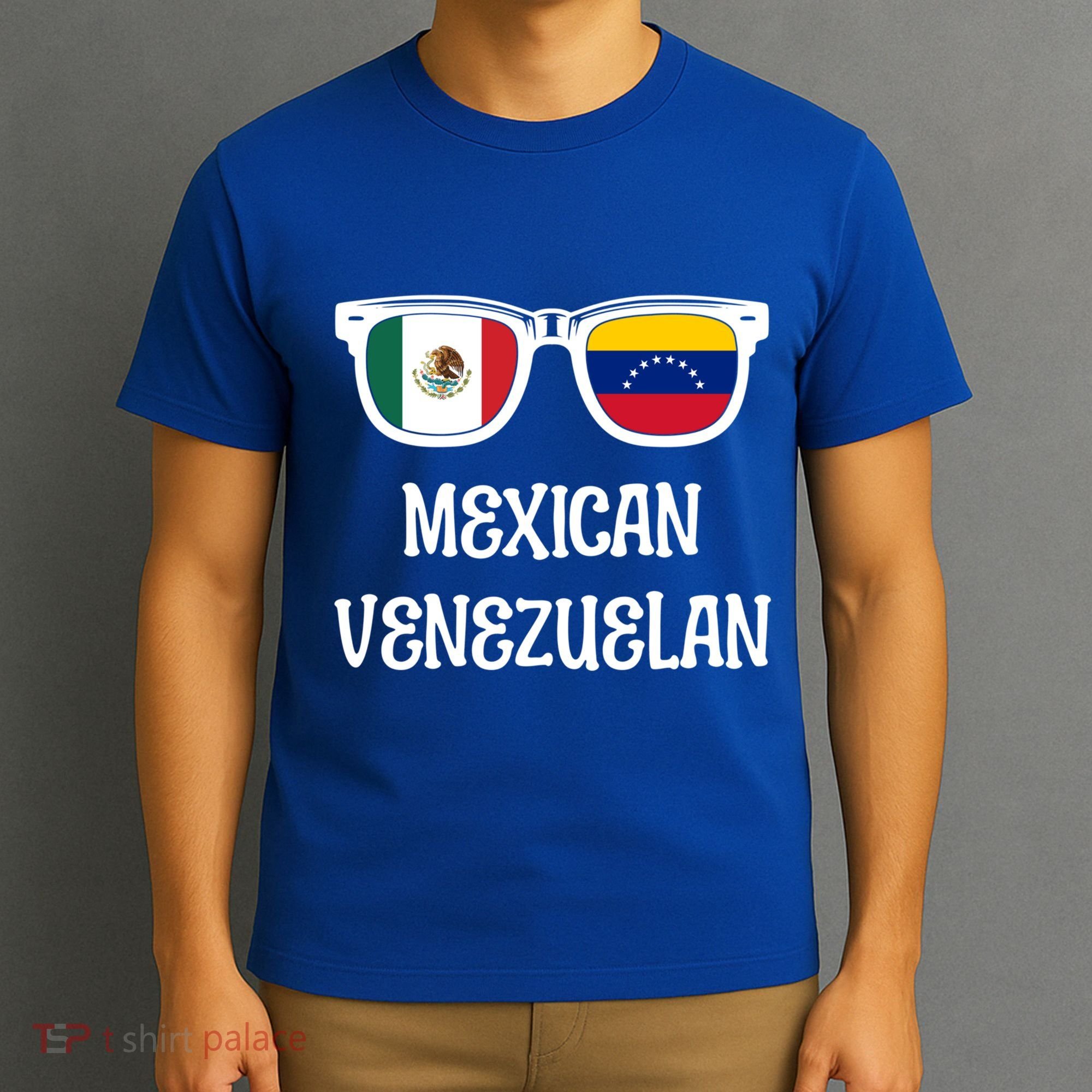 Mexican Venezuelan Sunglasses Mexico Flag Venezuela Flag Funny Gift T-Shirt