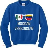 Mexican Venezuelan Sunglasses Mexico Flag Venezuela Flag Funny Gift Kids Sweatshirt thumb 0