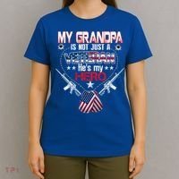Military Veteran Support My Grandpa Us Veteran My Hero Gift T-Shirt thumb 4