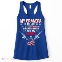 Military Veteran Support My Grandpa Us Veteran My Hero Gift Women's Tank Top thumb 0