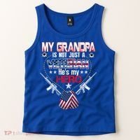 Military Veteran Support My Grandpa Us Veteran My Hero Gift Tank Top thumb 2