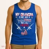 Military Veteran Support My Grandpa Us Veteran My Hero Gift Tank Top thumb 3
