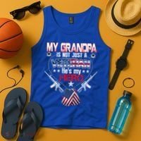 Military Veteran Support My Grandpa Us Veteran My Hero Gift Tank Top thumb 4