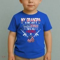 Military Veteran Support My Grandpa Us Veteran My Hero Gift Toddler T-Shirt thumb 2