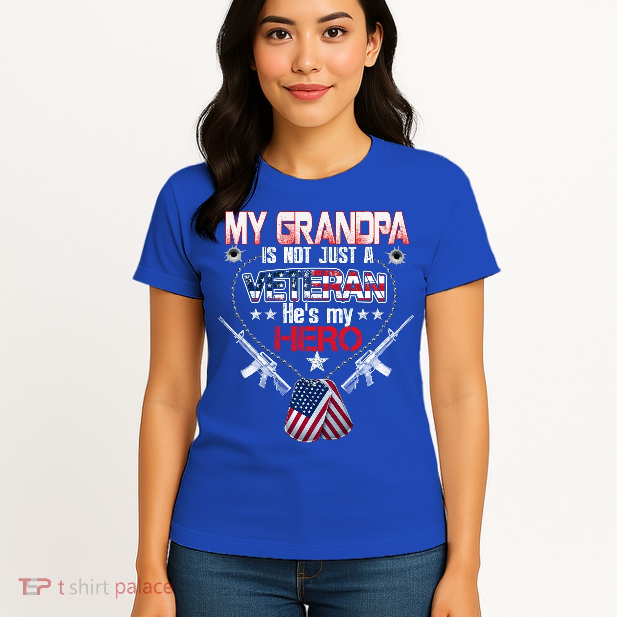 Military Veteran Support My Grandpa Us Veteran My Hero Gift Women's T-Shirt