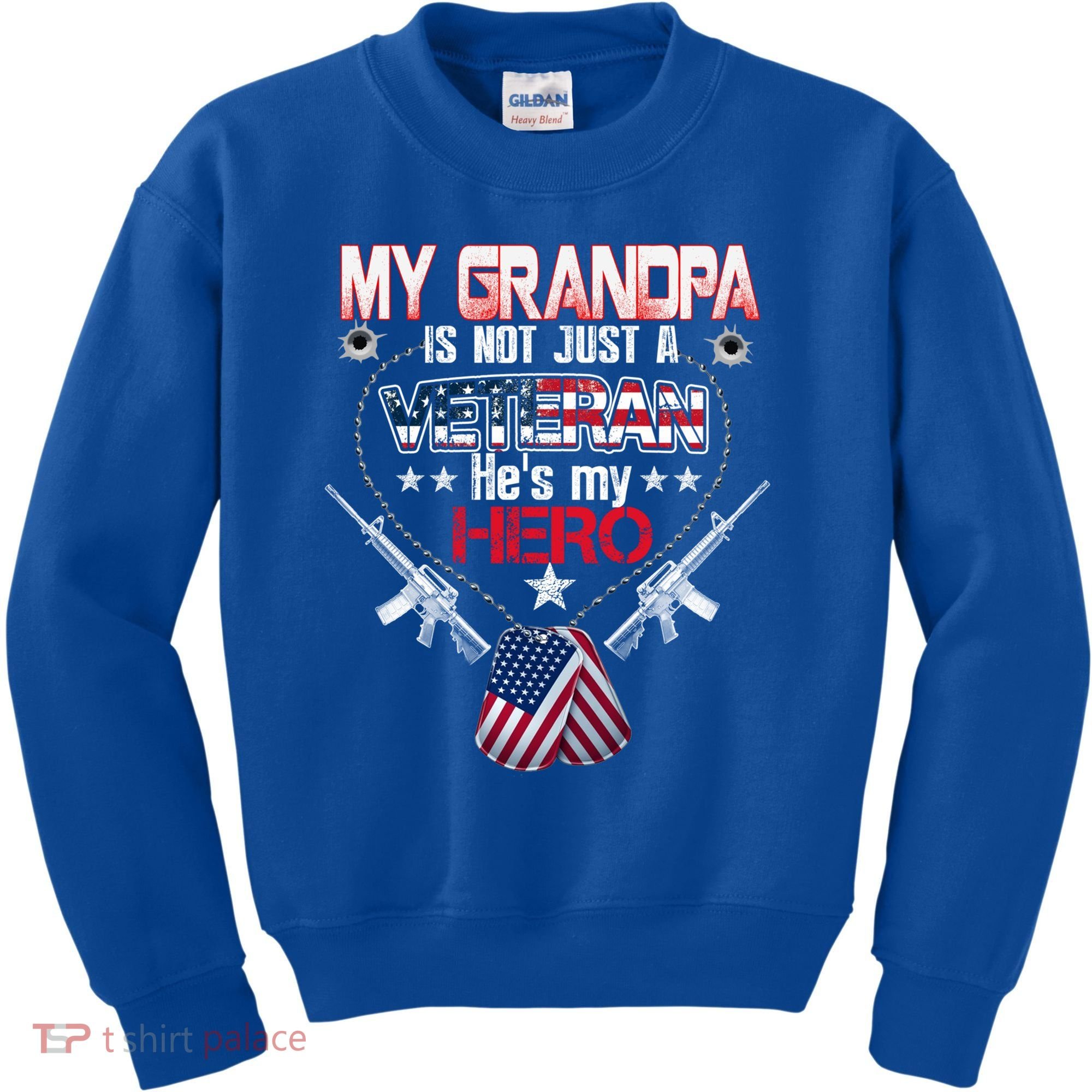 Military Veteran Support My Grandpa Us Veteran My Hero Gift Kids Sweatshirt