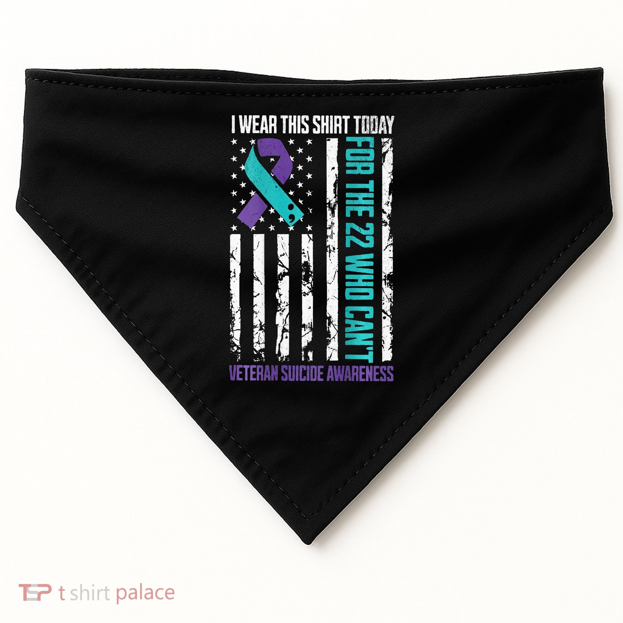 Military Veteran Suicide Awareness Crisis Number USA-Made Doggie Bandana
