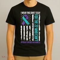 Military Veteran Suicide Awareness Crisis Number T-Shirt thumb 3