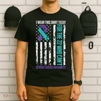 Military Veteran Suicide Awareness Crisis Number T-Shirt thumb 6