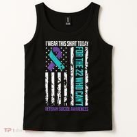 Military Veteran Suicide Awareness Crisis Number Tank Top thumb 2