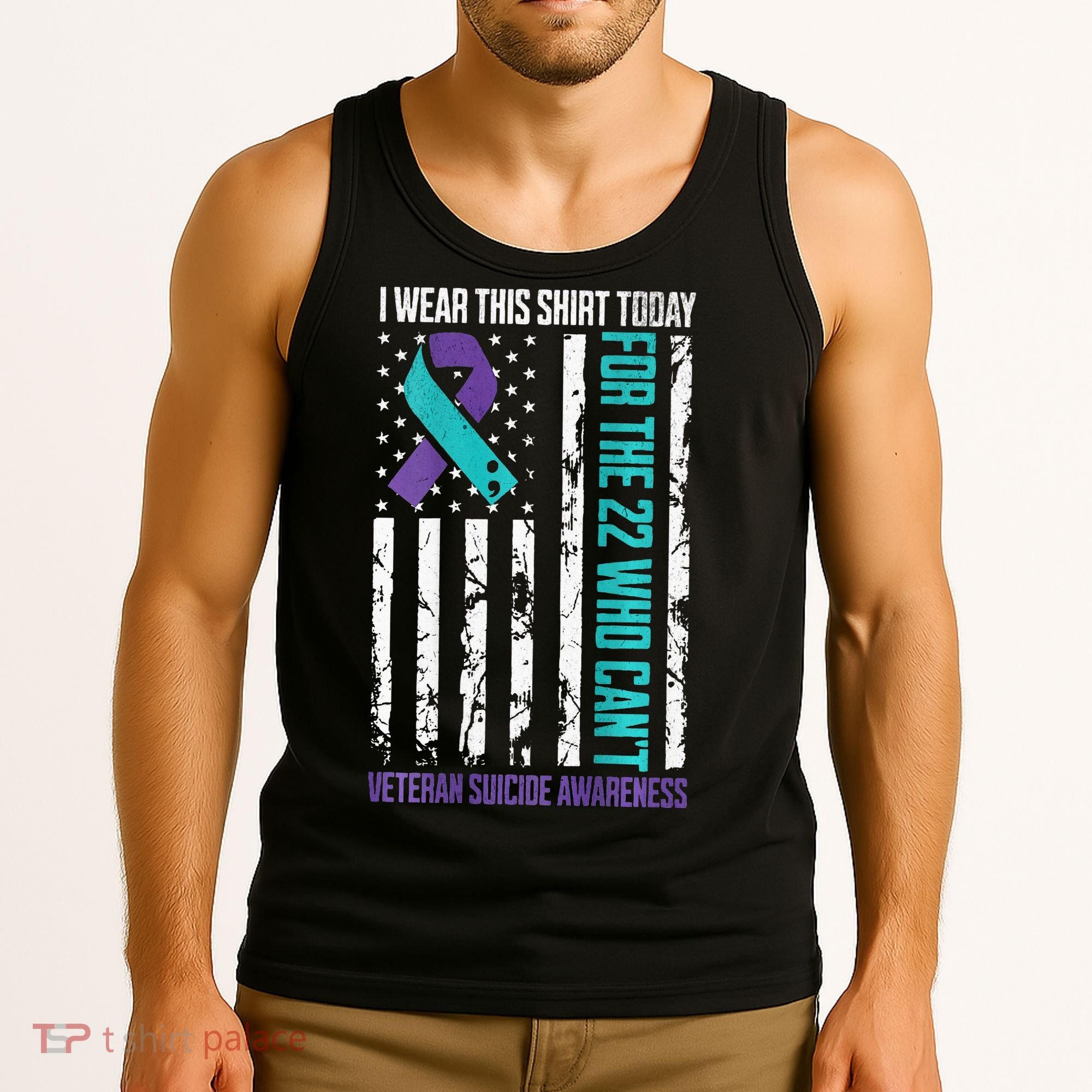 Military Veteran Suicide Awareness Crisis Number Tank Top