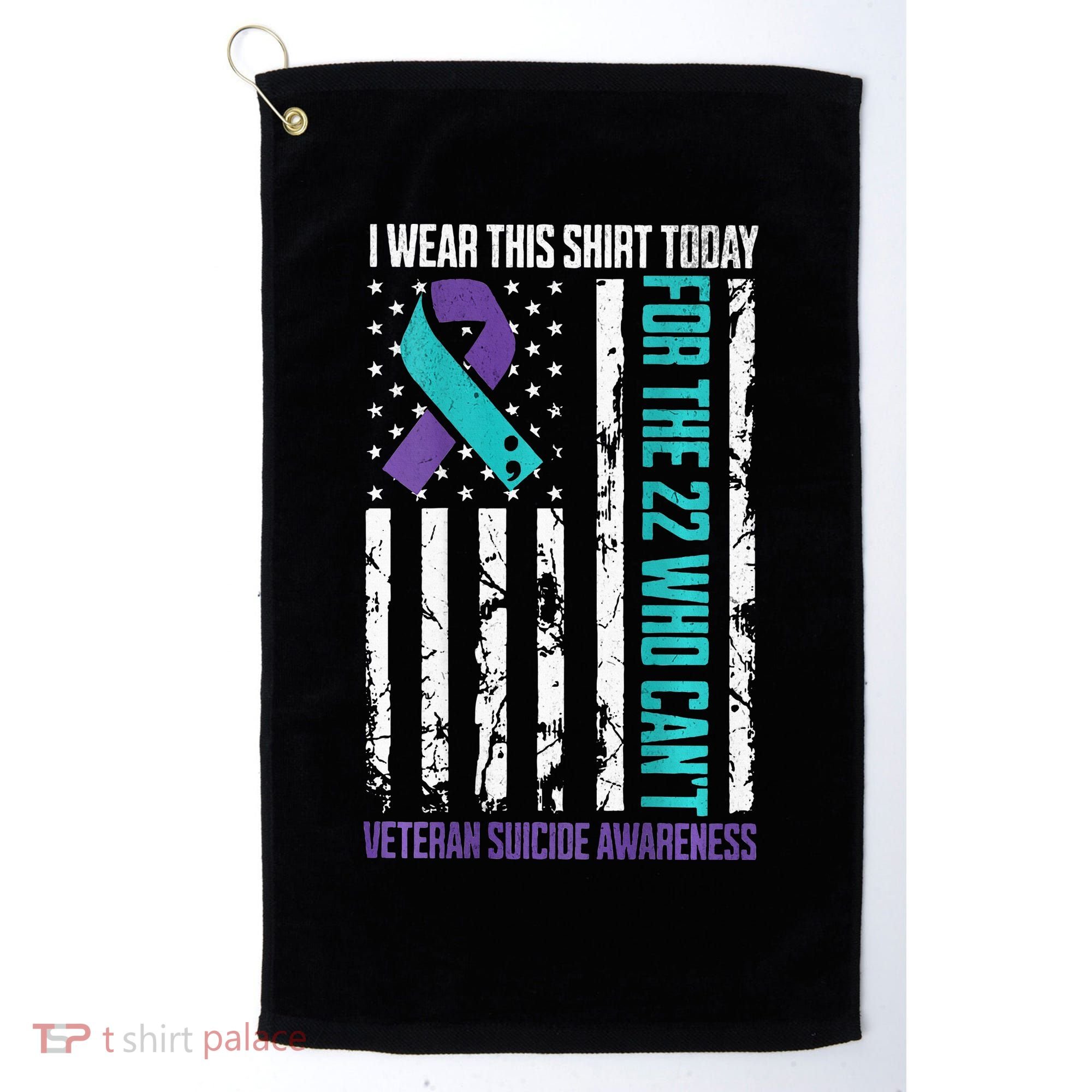 Military Veteran Suicide Awareness Crisis Number Golf Towel