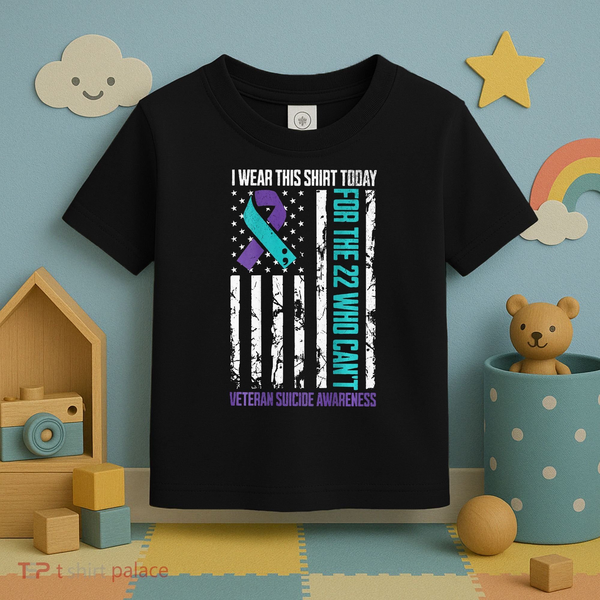 Military Veteran Suicide Awareness Crisis Number Toddler T-Shirt