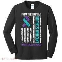 Military Veteran Suicide Awareness Crisis Number Kids Long Sleeve Shirt thumb 0