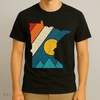 Minnesota Vintage State Map Mountains Hiking Pride Gift T-Shirt thumb 3