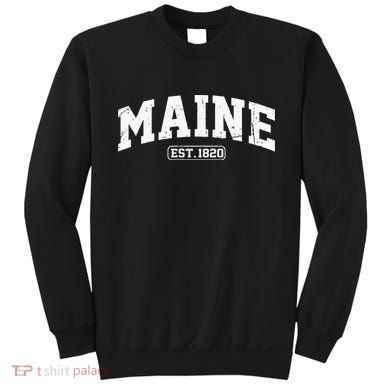 Maine Vintage State Athletic Style Swea Sweatshirt