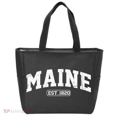 Maine Vintage State Athletic Style Swea Tote Bag