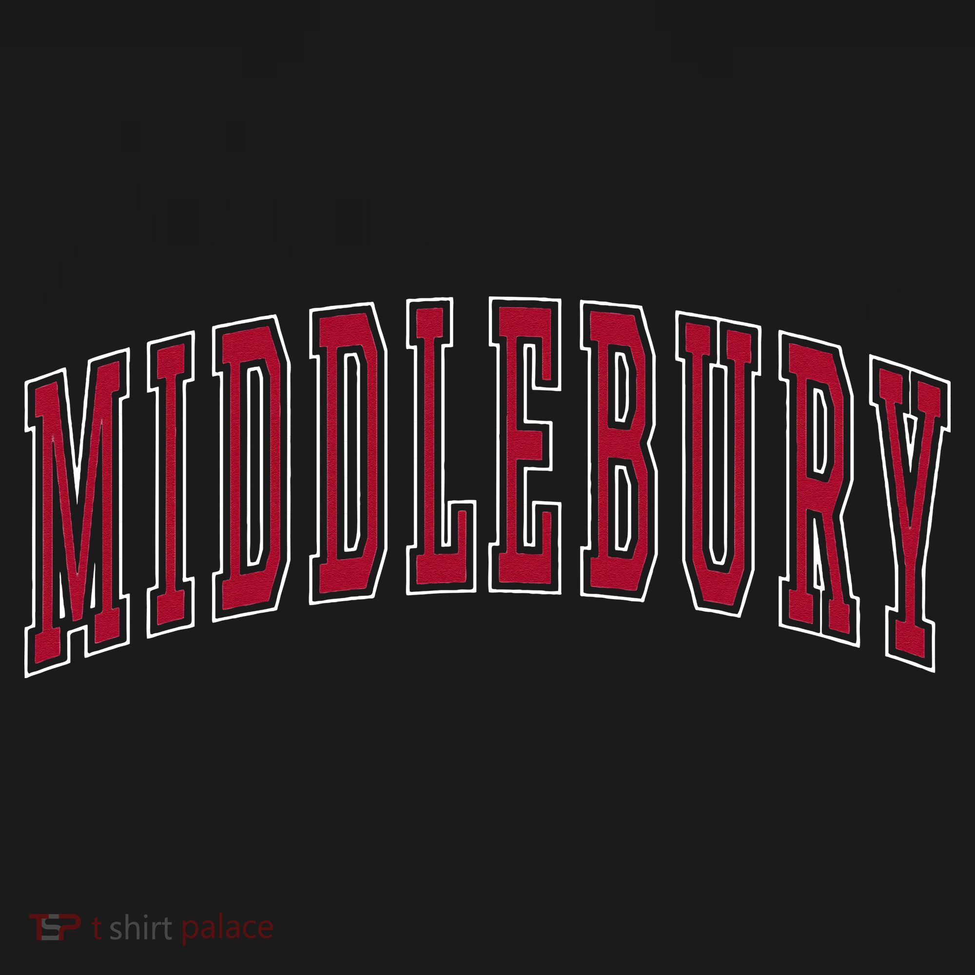 Middlebury Vermont Souvenir College Style Red Text Long Sleeve Shirt