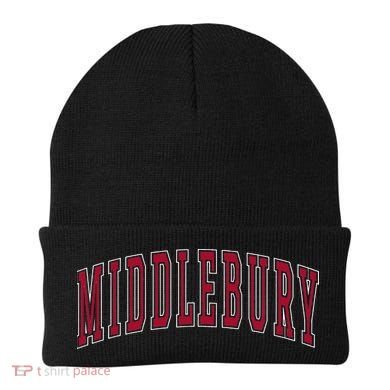 Middlebury Vermont Souvenir College Style Red Text Beanie